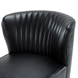 Annabella Vegan Leather Side Chair With Metal Base