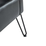 Annabella Vegan Leather Side Chair With Metal Base