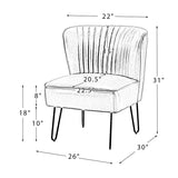 Annabella Vegan Leather Side Chair With Metal Base