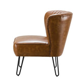 Annabella Vegan Leather Side Chair With Metal Base