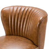 Annabella Vegan Leather Side Chair With Metal Base