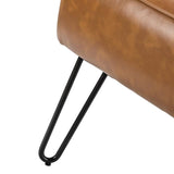 Annabella Vegan Leather Side Chair With Metal Base