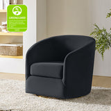 Emanuela Velvet Swivel Barrel Armchair