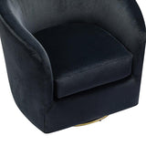 Emanuela Velvet Swivel Barrel Armchair
