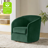 Emanuela Velvet Swivel Barrel Armchair