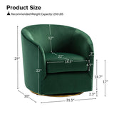 Emanuela Velvet Swivel Barrel Armchair