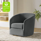 Emanuela Velvet Swivel Barrel Armchair