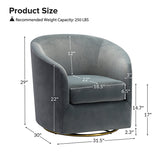 Emanuela Velvet Swivel Barrel Armchair