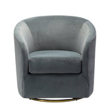 Emanuela Velvet Swivel Barrel Armchair