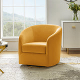Emanuela Velvet Swivel Barrel Armchair