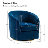 Emanuela Velvet Swivel Barrel Armchair