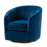 Emanuela Velvet Swivel Barrel Armchair