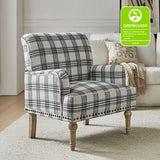 Tamsin Plaid Armchair with Nailhead Trim