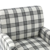 Tamsin Plaid Armchair with Nailhead Trim