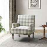 Tamsin Plaid Armchair with Nailhead Trim