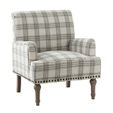 Tamsin Plaid Armchair with Nailhead Trim