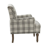 Tamsin Plaid Armchair with Nailhead Trim