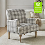 Tamsin Plaid Armchair with Nailhead Trim
