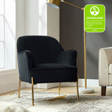 Marina 26" Wide Contemporary Velvet Armchair with Recessed Arms