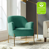 Marina 26" Wide Contemporary Velvet Armchair with Recessed Arms