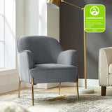 Marina 26" Wide Contemporary Velvet Armchair with Recessed Arms