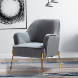 Marina 26" Wide Contemporary Velvet Armchair with Recessed Arms
