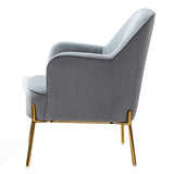 Marina 26" Wide Contemporary Velvet Armchair with Recessed Arms