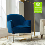 Marina 26" Wide Contemporary Velvet Armchair with Recessed Arms