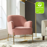Marina 26" Wide Contemporary Velvet Armchair with Recessed Arms