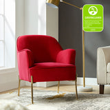 Marina 26" Wide Contemporary Velvet Armchair with Recessed Arms