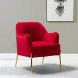 Marina 26" Wide Contemporary Velvet Armchair with Recessed Arms
