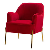 Marina 26" Wide Contemporary Velvet Armchair with Recessed Arms