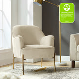 Marina 26" Wide Contemporary Velvet Armchair with Recessed Arms
