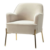Marina 26" Wide Contemporary Velvet Armchair with Recessed Arms