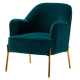 Marina 26" Wide Contemporary Velvet Armchair with Recessed Arms