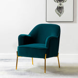 Marina 26" Wide Contemporary Velvet Armchair with Recessed Arms