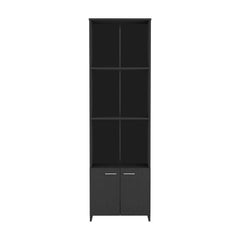 Naples 2 Piece Office Set, Bookcase + Desk, Black Wengue Finish