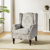 Felix Upholstered Wingback Armchair with Spindle Legs