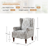 Felix Upholstered Wingback Armchair with Spindle Legs