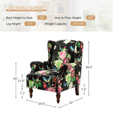 Felix Upholstered Wingback Armchair with Spindle Legs