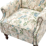 Felix Upholstered Wingback Armchair with Spindle Legs