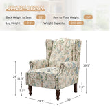 Felix Upholstered Wingback Armchair with Spindle Legs