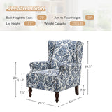 Felix Upholstered Wingback Armchair with Spindle Legs