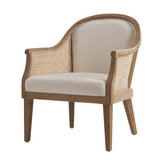 Xaver Farmhouse Rattan Solid Wood Armchair IVORY