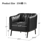 Contemporary Industrial Elegance: Benedikt 30" Wide Chair with Faux Leather