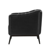Contemporary Industrial Elegance: Benedikt 30" Wide Chair with Faux Leather
