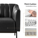 Contemporary Industrial Elegance: Benedikt 30" Wide Chair with Faux Leather