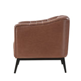 Contemporary Industrial Elegance: Benedikt 30" Wide Chair with Faux Leather