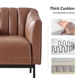 Contemporary Industrial Elegance: Benedikt 30" Wide Chair with Faux Leather