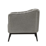 Contemporary Industrial Elegance: Benedikt 30" Wide Chair with Faux Leather